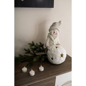 Déco de Noël LED Bonhomme de neige Polyrésine - Blanc