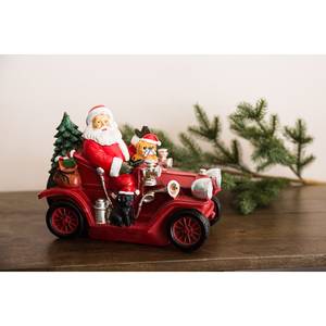 Déco de Noël LED Santa en voiture Polyrésine - Rouge