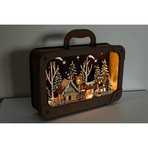 LED-Dekoobjekt Wooden Suitcase Tanne - Beige