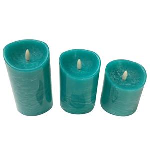 LED-kaars Esberg (3-delig) wax - Turquoise