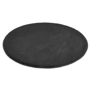 Tapis en fourrure Novara Polyester - Anthracite - Diamètre : 80 cm