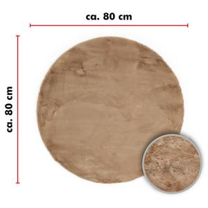 Fellteppich Novara Polyester - Taupe - Durchmesser: 80 cm