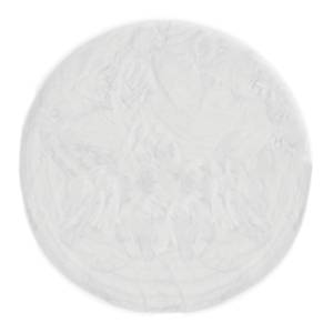 Tapis en fourrure Novara Polyester - Blanc - Diamètre : 120 cm