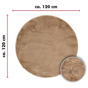 Fellteppich Novara Polyester - Taupe - Durchmesser: 120 cm