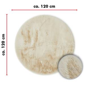 Dierenvel Novara polyester - Crème - Diameter: 120 cm