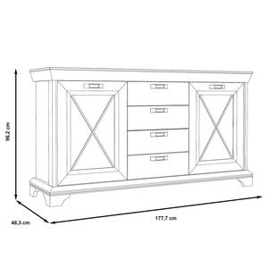 Dressoir Kimbark II witte pijnboomhouten look