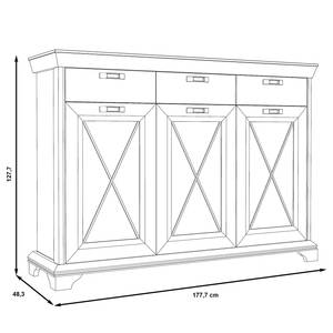 Highboard Kimbark Pinie Weiß Dekor