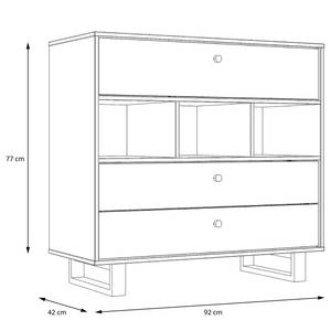 Commode Trylith Imitation chêne rustique / Noir