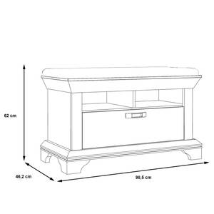 Garderobenbank Kimbark Cremeweiß / Pinie Weiß Dekor