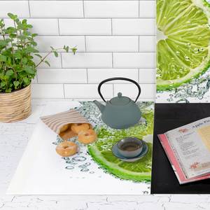 Protège-plaque de cuisson Lime Bubbles Verre de sécurité - Vert - 60 x 52 cm