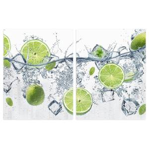 Herdabdeckplatte Erfrischende Limette Sicherheitsglas - Mehrfarbig - 80 x 52 cm