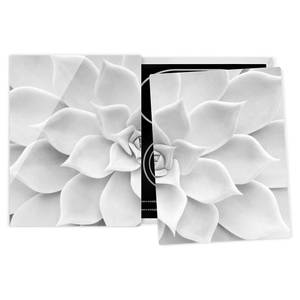 Protège-plaque de cuisson Succulente Verre de sécurité - Noir / Blanc - 80 x 52 cm