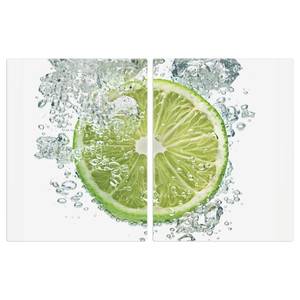 Protège-plaque de cuisson Lime Bubbles Verre de sécurité - Vert - 80 x 52 cm