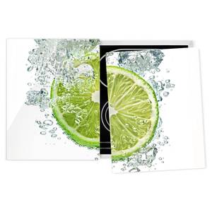 Protège-plaque de cuisson Lime Bubbles Verre de sécurité - Vert - 80 x 52 cm