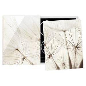 Coprifornelli Fiori delicati Vetro temprato - Bianco - 80 x 52 cm