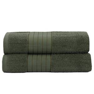 Serviettes de bain Cindy (lot de 2) Coton - Vert olive