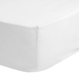 Drap housse en satin Kelly Coton - Blanc - 100 x 200 cm