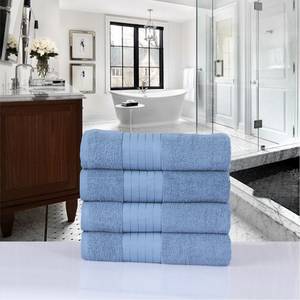 Set handdoeken Branda (set van 4) katoen - Ijsblauw