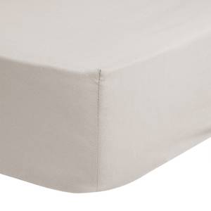 Drap housse en satin Kelly Coton - Sable - 160 x 200 cm