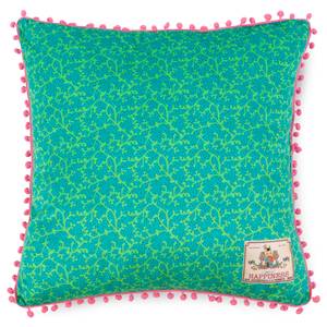 Coussin Harmony I Velours de polyester - Bleu lagon