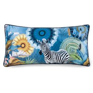 Coussin Laska I Velours de polyester - Bleu