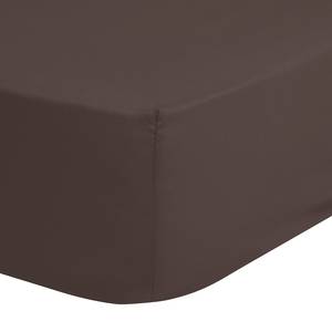 Drap housse en satin Kelly Coton - Marron - 90 x 220 cm