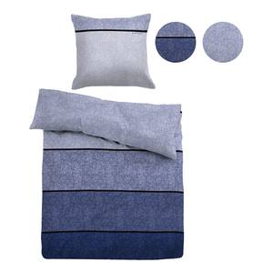 Parure de lit en flanelle 0007629 Coton - Bleu - 135 x 200 cm + oreiller 80 x 80 cm