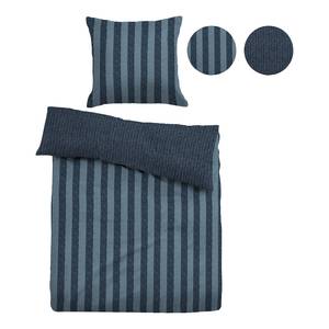 Parure de lit en flanelle 0847211 Coton - Bleu jean - 155 x 220 cm + oreiller 80 x 80 cm