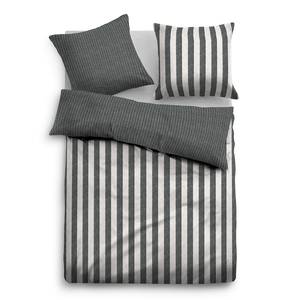 Parure de lit en flanelle 0847211 Coton - Noir - 155 x 200 cm + oreiller 80 x 80 cm