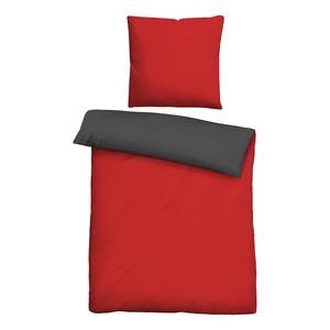 Parure de lit satin microfibre 0560500 Polyester - Rouge rubis - 135 x 200 cm + oreiller 80 x 80 cm