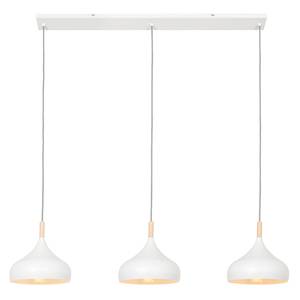 Hanglamp Liam aluminium/deels massief eikenhout - 3 lichtbronnen