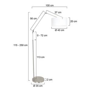 Lampadaire Liiri I Coton / Aluminium - 1 ampoule