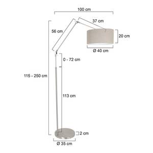 Staande lamp Liiri II linnen/aluminium - 1 lichtbron