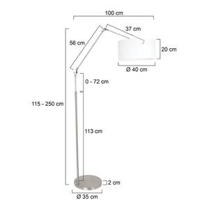 Staande lamp Liiri III katoen/aluminium - 1 lichtbron