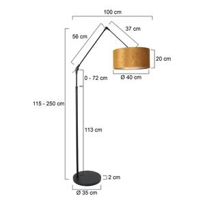 Staande lamp Liiri VIII fluweel/aluminium - 1 lichtbron - Messing
