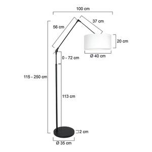 Lampadaire Liiri VII Coton / Aluminium - 1 ampoule