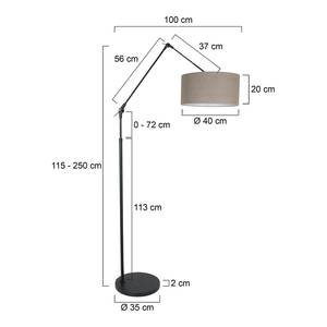 Staande lamp Liiri VI linnen/aluminium - 1 lichtbron