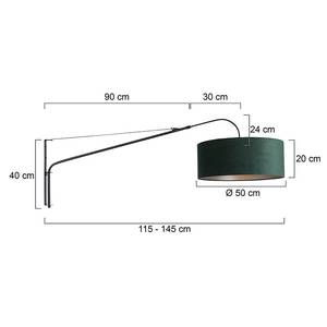 Wandleuchte Liiri X Samt / Aluminium - 1-flammig - Grün