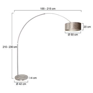 Lampada ad arco Liiri IX Velluto / Alluminio - 1 punto luce - Argento