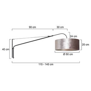 Wandleuchte Liiri X Samt / Aluminium - 1-flammig - Silber