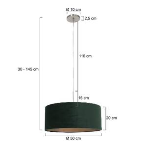 Hanglamp Liiri I fluweel/aluminium - 1 lichtbron - Groen