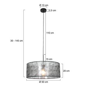 Lampada a sospensione Liel Cotone / Alluminio - 1 punto luce - Nero