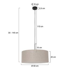 Hanglamp Liiri V linnen/aluminium - 1 lichtbron