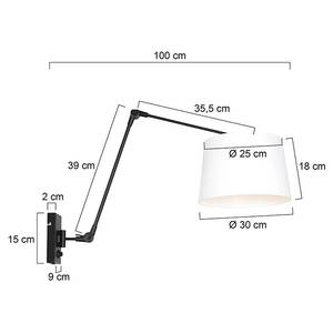 Applique murale Liiri XX Coton / Aluminium - 1 ampoule