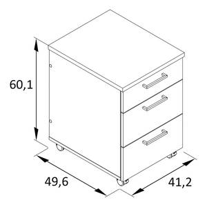 Caisson à roulettes Cookley Anthracite / Imitation chêne