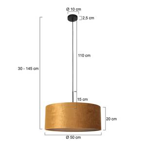 Lampada a sospensione Liiri III Velluto / Alluminio - 1 punto luce - Ottone