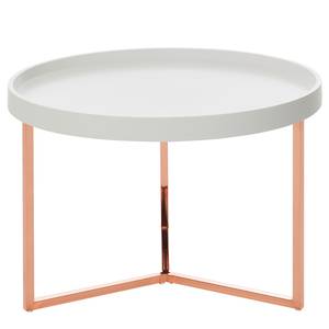 Salontafel Emmerson massief tulpenboomhout/metaal - Wit/Koper