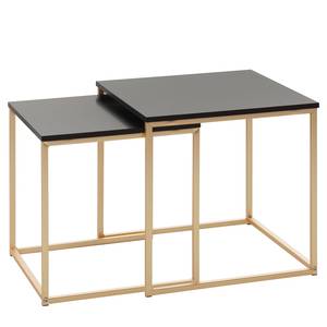 Tables gigognes Calhan (lot de 2) noir mat / Doré