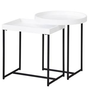 Tables gigognes Sola (lot de 2) Blanc / Noir