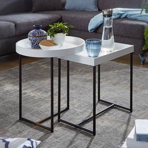 Tables gigognes Sola (lot de 2) Blanc / Noir